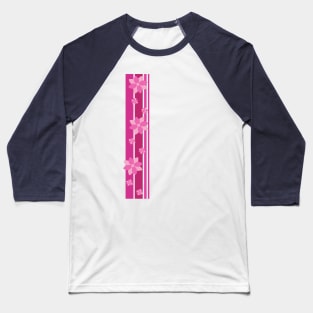 Pink Flowers Baseball T-Shirt